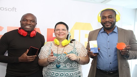 L-r) Nick Imudia, Managing Director; Debbie Shepard, Head of Marketing,  and Mario Okonya, Business Manager, Gear,  all of Nokia West and Central Africa, during the launch of Nokia Gear in Nigeria at Nokia office, Victoria Island recently.